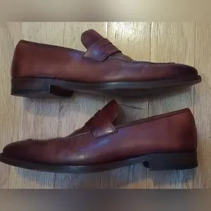 MAGNANNI 11333 MEN\'S BURNISHED BROWN LEATHER PENNY LOAFERS SIZE 8.5 M MADE SPAIN Magnanni | Shoes | Magnanni 1333 Mens Burnished Brown  main image 3